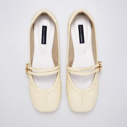 Essential - Gwena Butter Yellow Flat Shoes S/S 2026 KL Collection