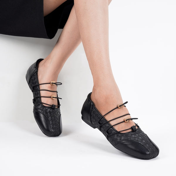 CEKHAS - Viona Black Ballet Flat Shoes REVERIE Collection
