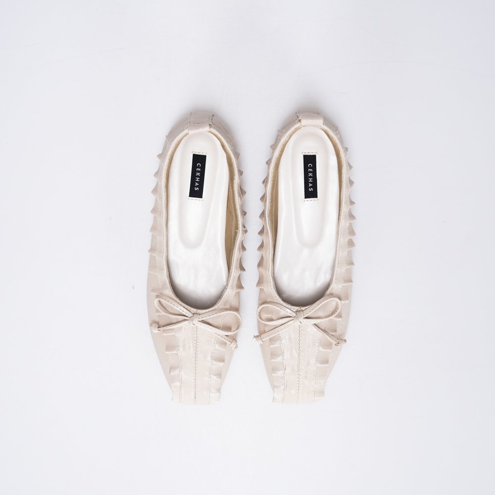 CEKHAS - Amber Beige Cream Flat Shoes Ballet Flats PLAID & POISE Collection