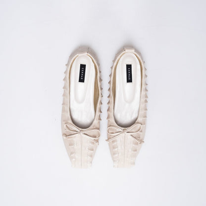 CEKHAS - Amber Beige Cream Flat Shoes Ballet Flats PLAID & POISE Collection