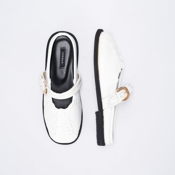CEKHAS - New Carla White Mules Sandal Mary Jane Wanita WORKCATION