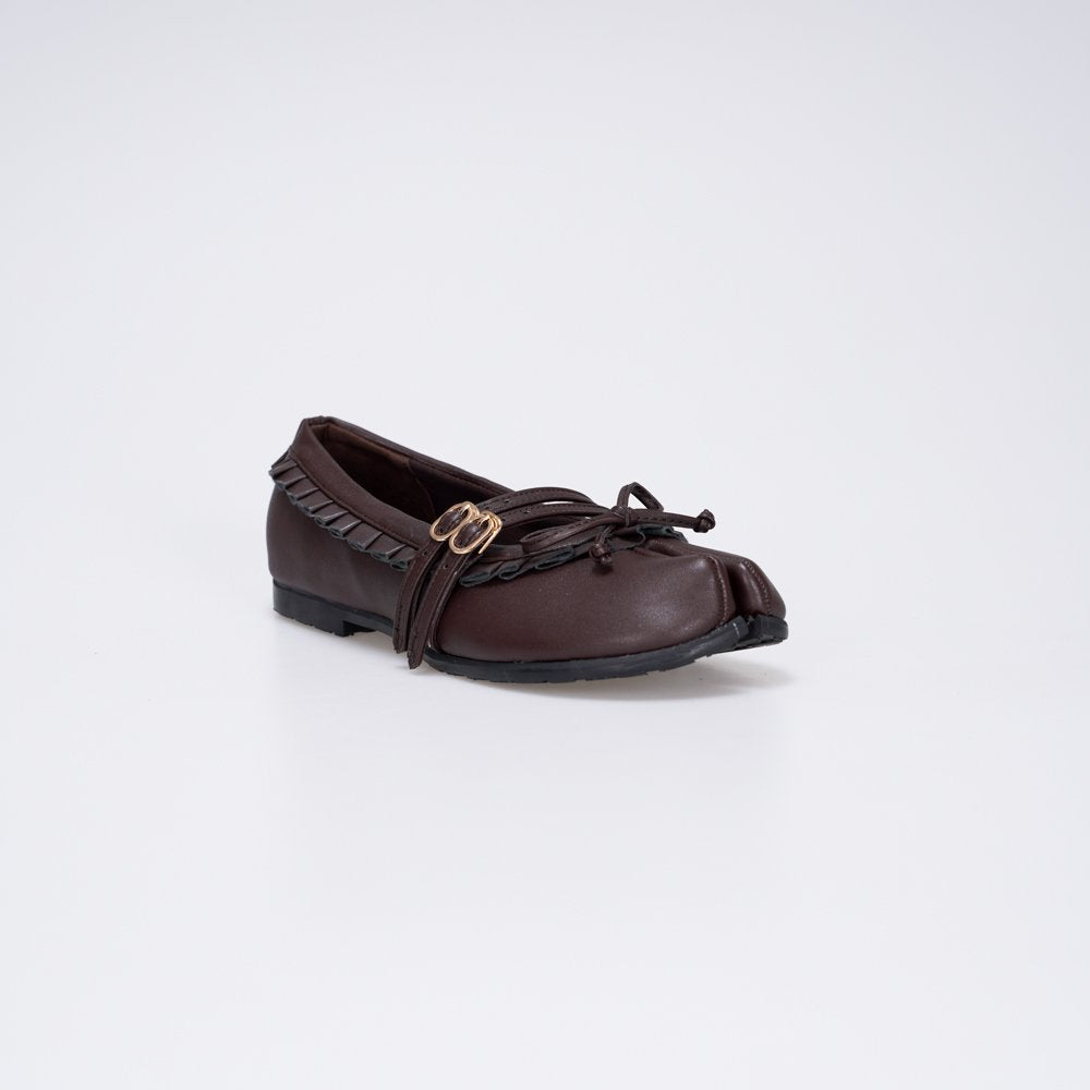 CEKHAS - Enola Brown Tabi Flat Shoes PLAID & POISE Collection