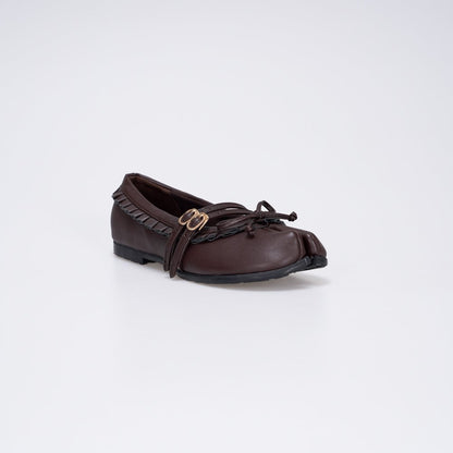 CEKHAS - Enola Brown Tabi Flat Shoes PLAID & POISE Collection