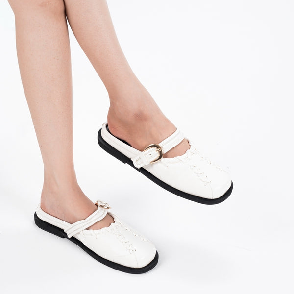 CEKHAS - New Carla White Mules Sandal Mary Jane Wanita WORKCATION