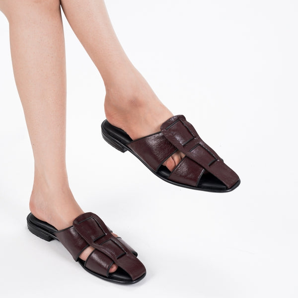 CEKHAS - Alata Wood Sandal Flat Mules REVERIE Collection