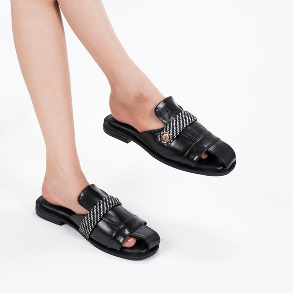CEKHAS - Laras Black Sandal Mules REVERIE Collection