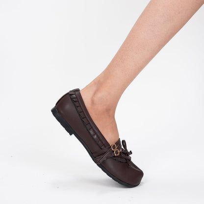 CEKHAS - Enola Brown Tabi Flat Shoes PLAID & POISE Collection