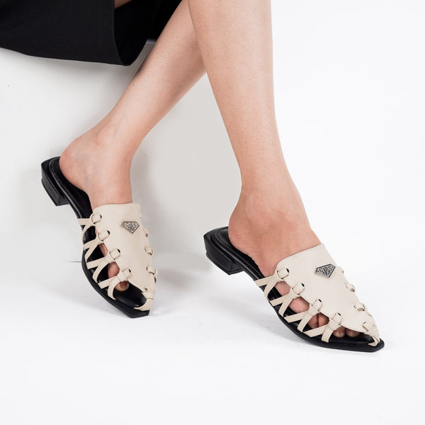 Michelle Cream Sandal Mules Wanita JAKARTA Series