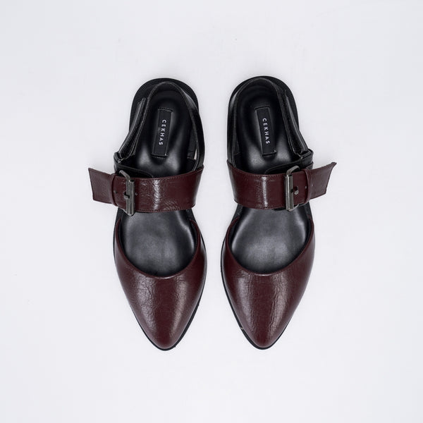 CEKHAS - Poppy Wood Pointed Toe Mules Sandal Wanita REVERIE Collection