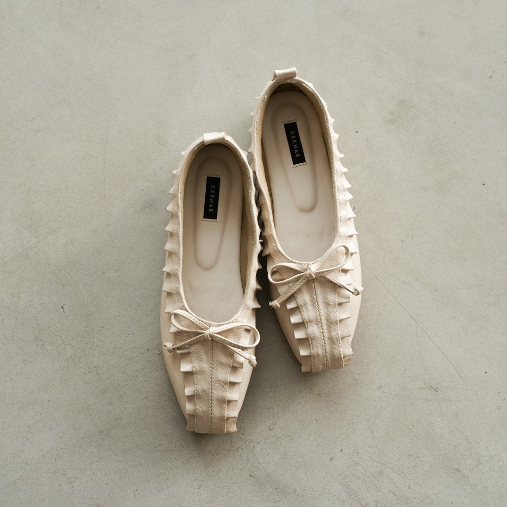 CEKHAS - Amber Beige Cream Flat Shoes Ballet Flats PLAID & POISE Collection