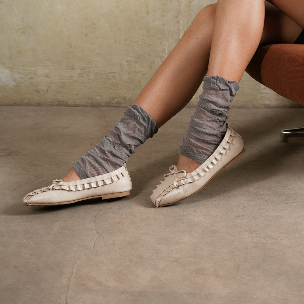CEKHAS - Amber Beige Cream Flat Shoes Ballet Flats PLAID & POISE Collection