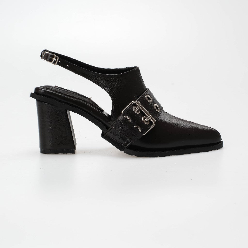 CEKHAS - Zoey Black Genuine Leather Heels THE CONTRAST