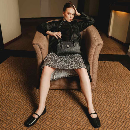 CEKHAS - Kaeya Black Genuine Leather Flat Shoes THE CONTRAST