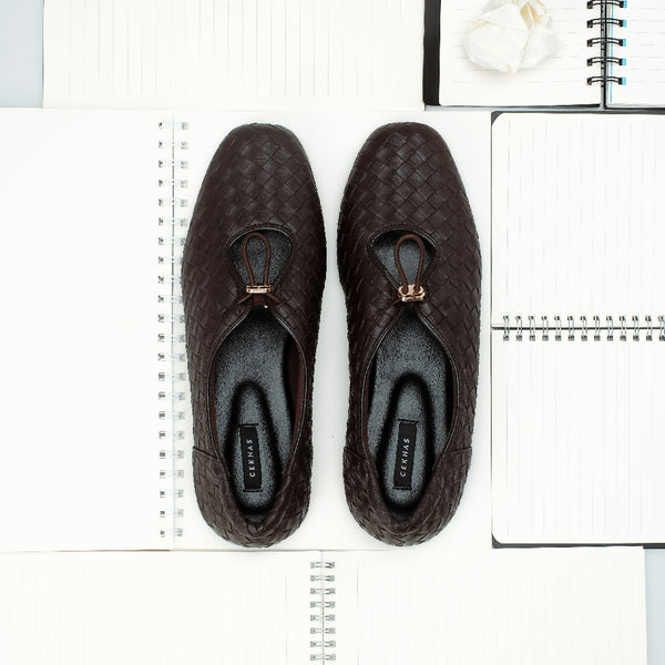 CEKHAS - Odelia Brown Flat Shoes Wanita REVERIE Collection