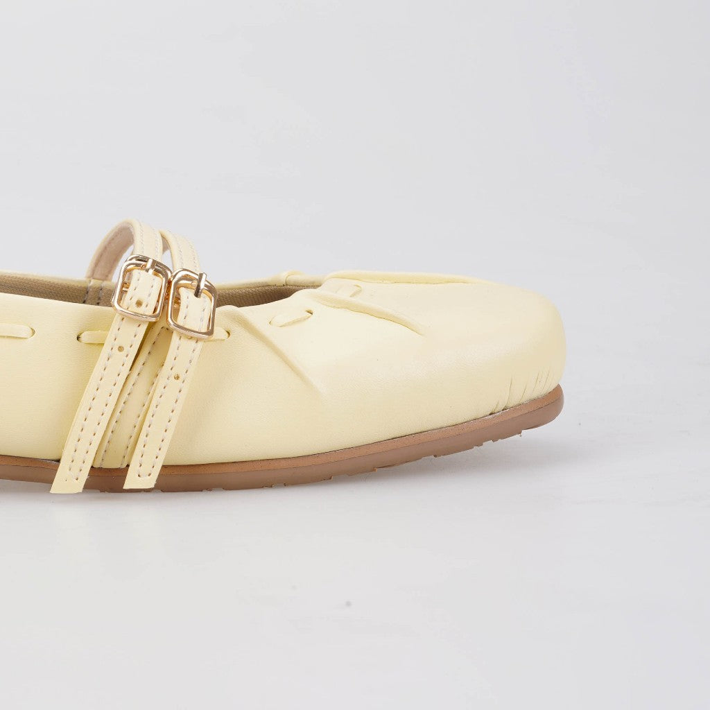 Essential - Gwena Butter Yellow Flat Shoes S/S 2026 KL Collection