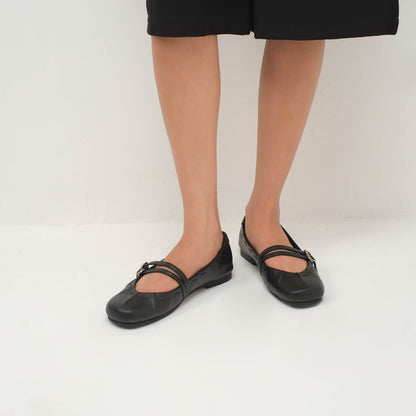 essential - Gwena Black Flat Shoes S/S 2026 KL Collection