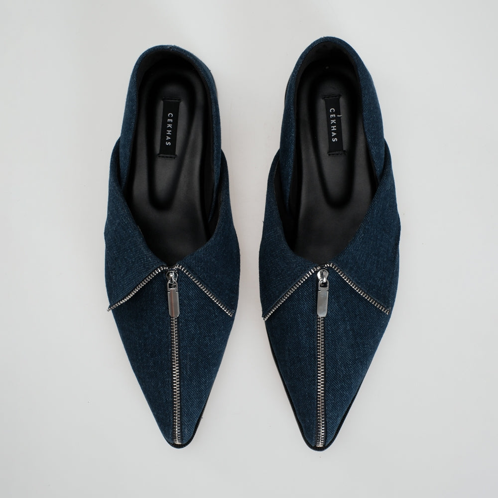 CEKHAS - Clare Flat Shoes Denim MEASURES Collection